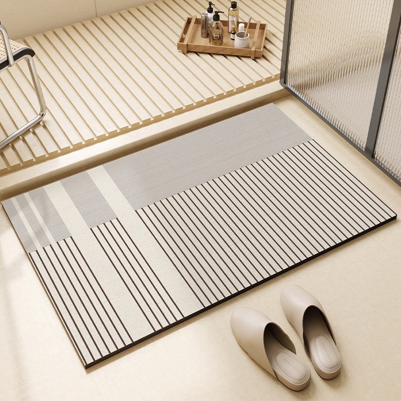 Bamboo Bath Mat - سجادات أرضية للحمام من التراب الدياتومي،