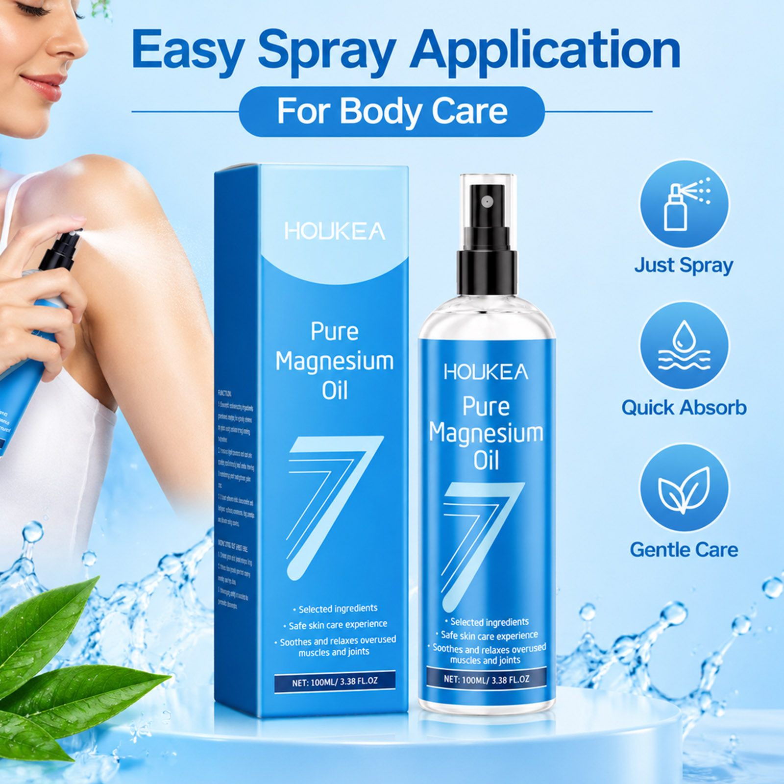 Bath Salts Magnesium - زيت المغنيسيوم النقي، بخاخ 100 مل،