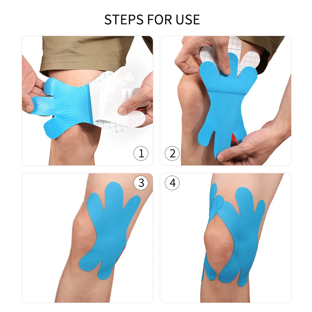 5 قطع من شريط علم الحركة للركب - مراجعة Sports Taping Precut وسعره