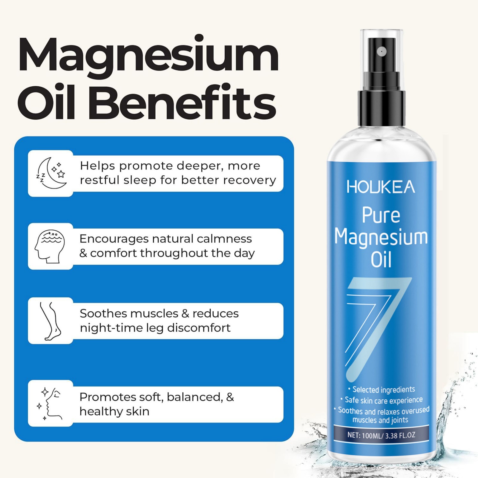 زيت المغنيسيوم النقي، بخاخ 100 - مراجعة Bath Salts Magnesium وسعره